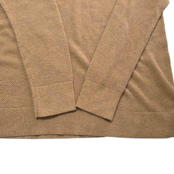 GAP Womens Sz XL Camel Tan Classic Preppy Y2K Knit V-Neck Tunic Pullover Sweater - Picture 6 of 9